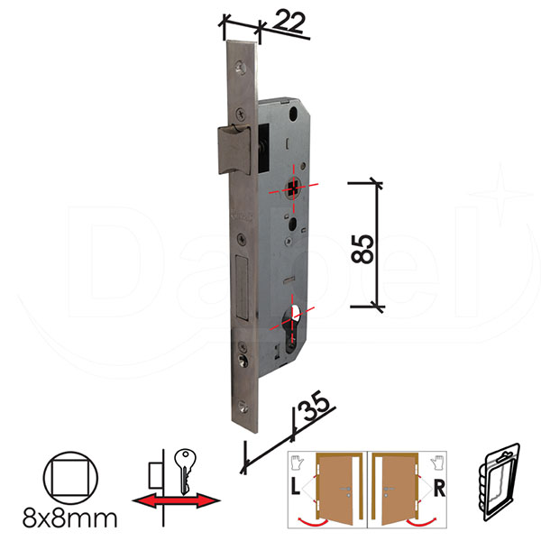 Brava za alu vrata B2025 C Inox 35/85/22/8  3.stepen DBP1
