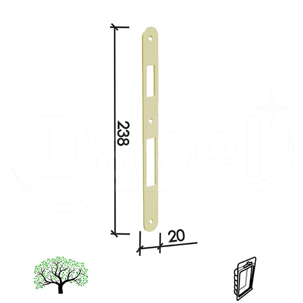 Prihvatnik za bravu PR2040 Ms 20x238mm   DBP1