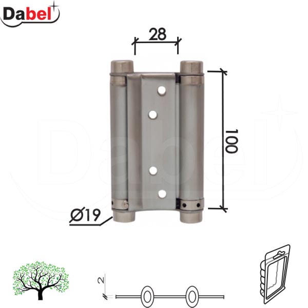 Šarka kaubojska za vrata SP9002 Inox x100mm   DBP2