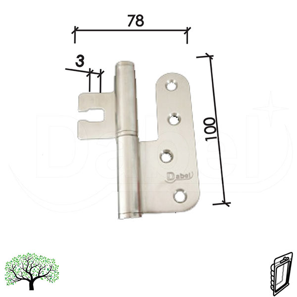 Šarka brodska za vrata SP9009A Inox  (2kom)  DBP2