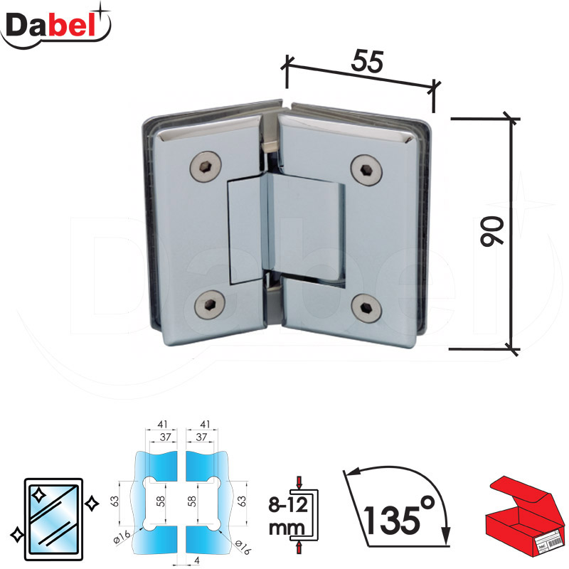 Šarka za tuš kabinu SP9019 Hr 90x55 mm