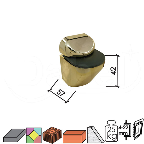Nosač za staklenu policu UNIVERZAL Ms 42/58/42/4-22mm (2kom) 25kg DBP2