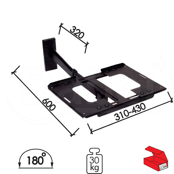Nosač za TV N1110 Crna 320x315x110mm   Q