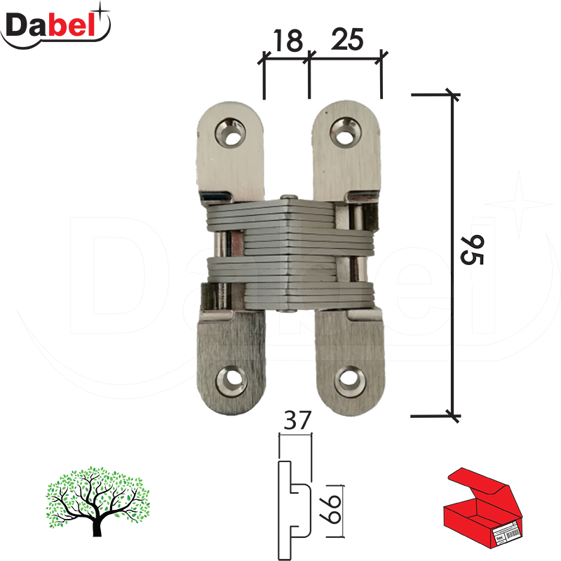 Šarka SOS za vrata SP9000 Mat-Hr 95x27mm   Q
