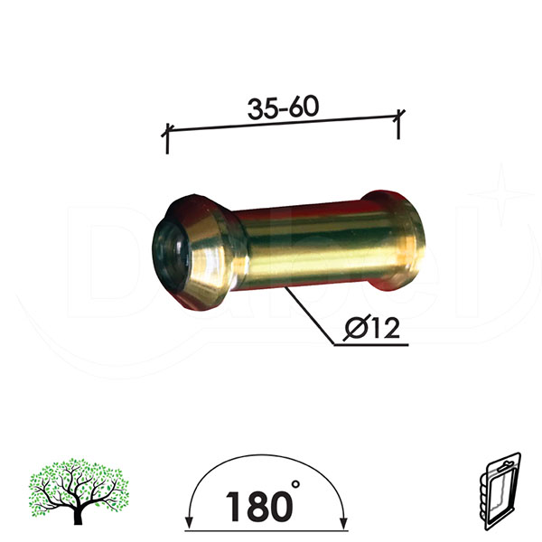 Špijunka za vrata ŠP4011 Ms fi12/35-60mm/180`  180stepeni DSP