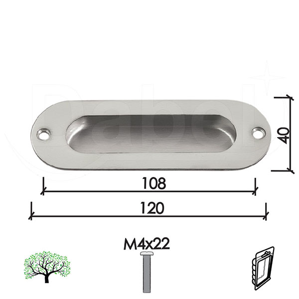 Ručica ukopavajuća za nameštaj C3101 Mat-Hr 40x120mm   DBP2